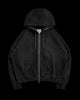 DECONSTRUCTED ZIP HOODIE JET BLACK