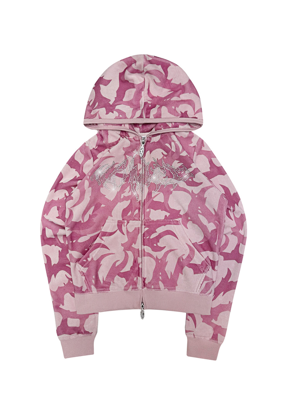 BLADE CAMO VELOUR ZIP HOODIE PINK