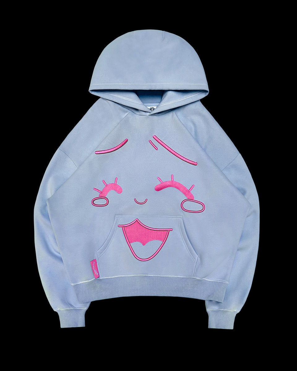 ANIMATED PULLOVER HOODIE BABY BLUE