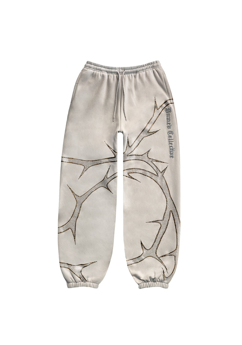 THORN RHINESTONE SWEATPANTS BONE