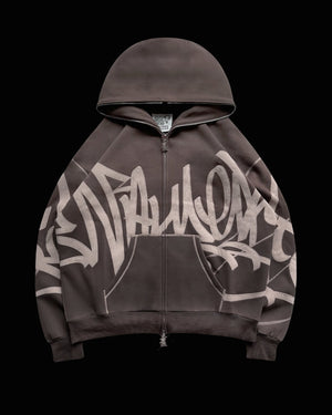 VANDALISM ZIP HOODIE BURNT TAUPE