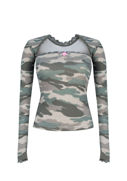 トップス Bristol CAMOUFLAGE TEAM TOP Camouflage Tops for Women UK