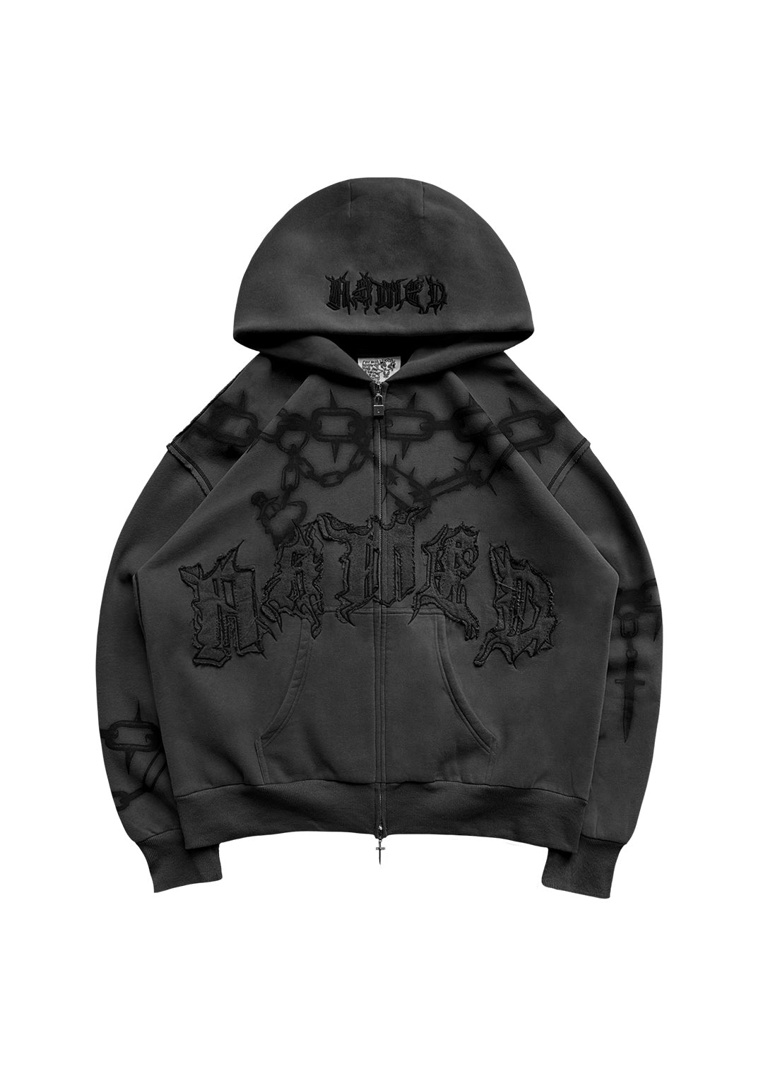 CHAINS ZIP HOODIE CAST IRON