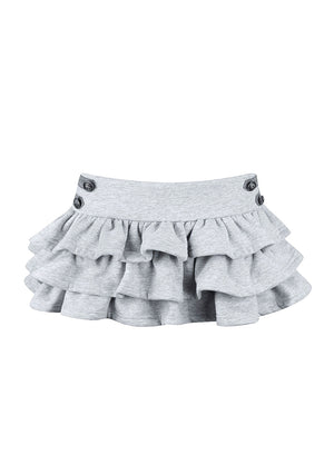 COMMAND RUFFLE MICRO SKIRT GREY MARL