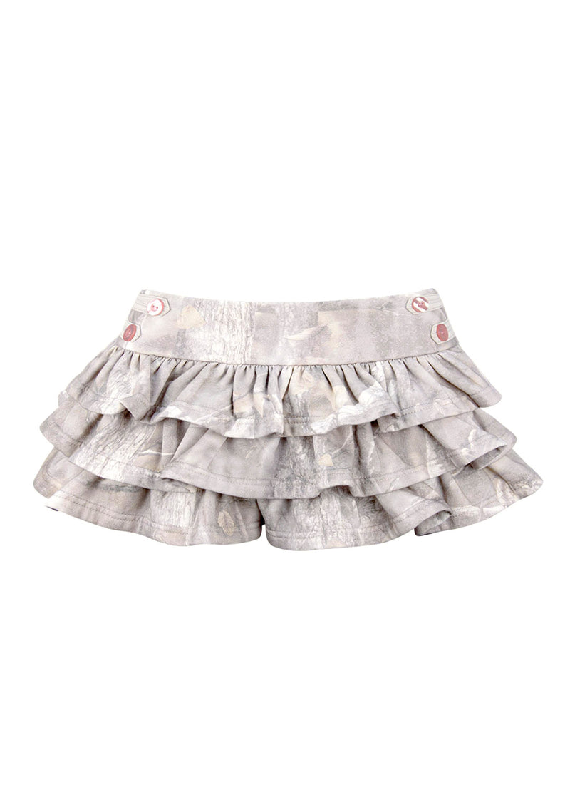 COMMAND RUFFLE MICRO SKIRT WASHED TREE CAMO