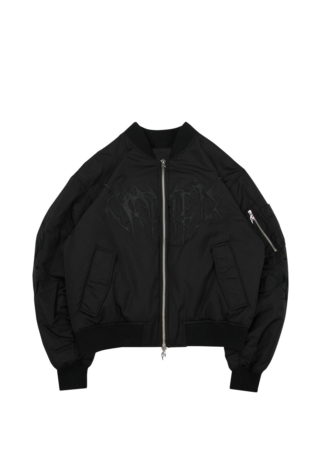 CRASH EMBROIDERED BOMBER JACKET BLACK