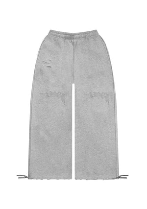 CURSE DISTRESSED OVERSIZED SWEATPANTS GREY MARL