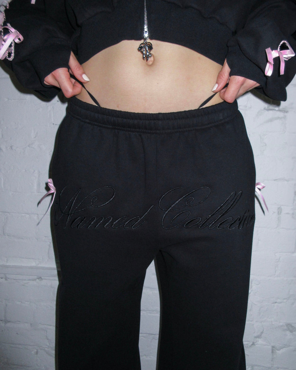 PRINC355 RIBBON SWEATPANTS BLACK