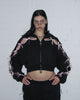 PRINC355 RIBBON CROP ZIP HOODIE BLACK