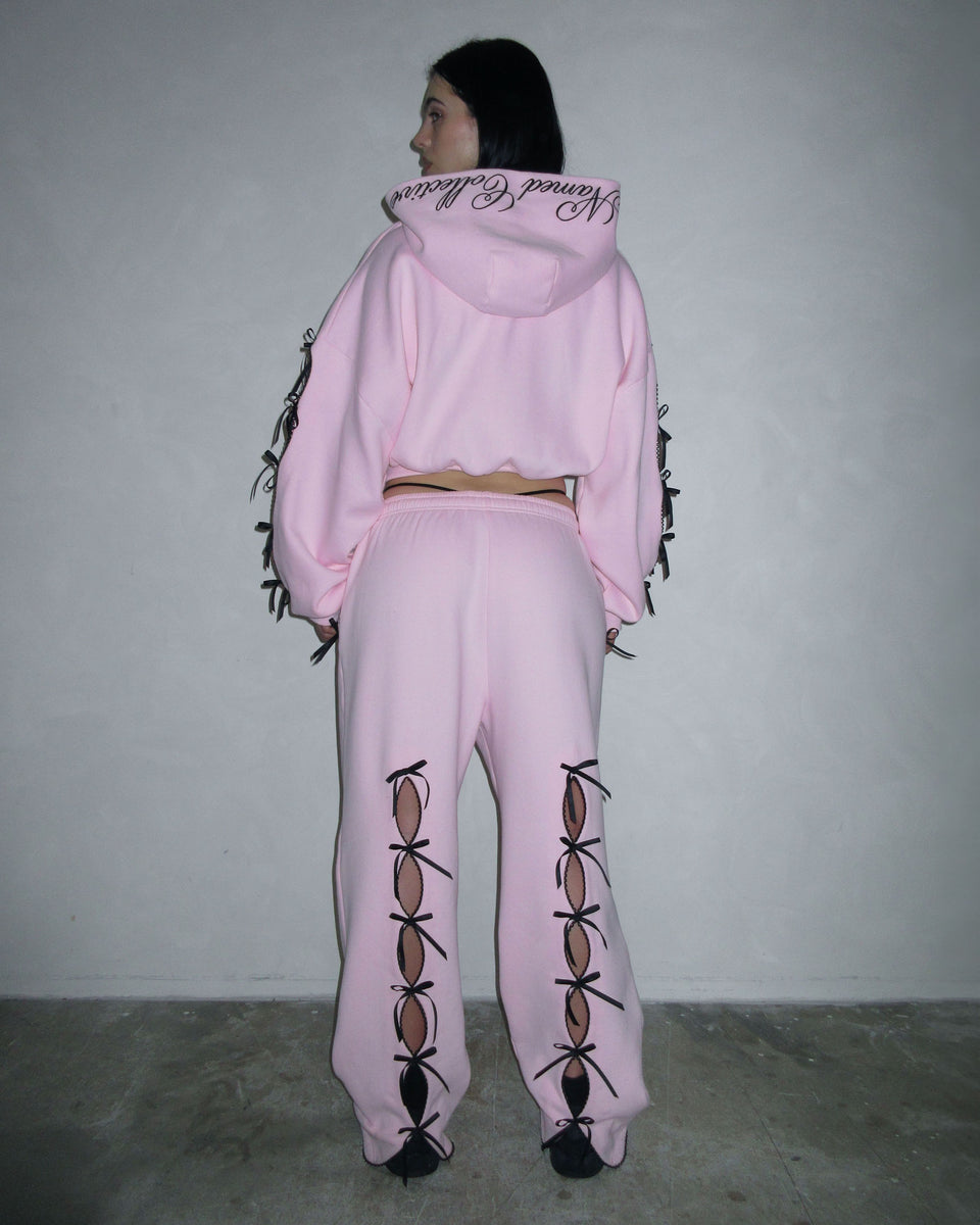 PRINC355 RIBBON SWEATPANTS BABY PINK