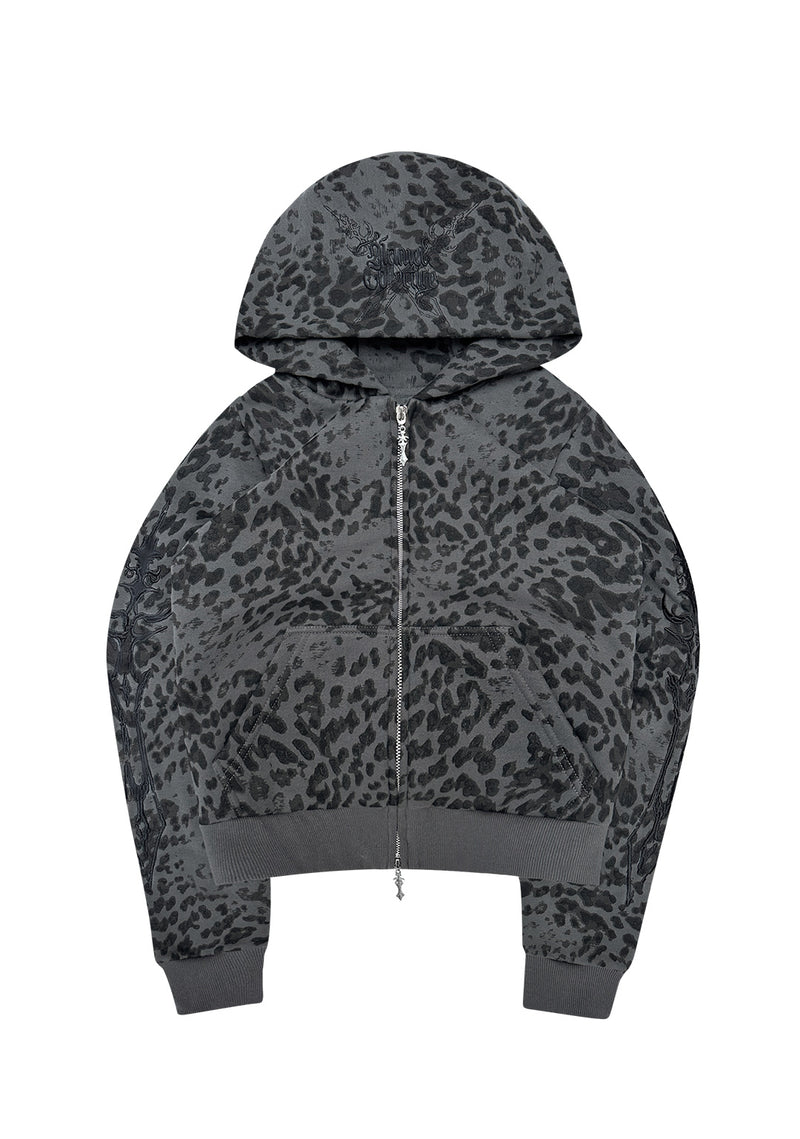 DAGGERS FITTED ZIP HOODIE NIGHT LEOPARD