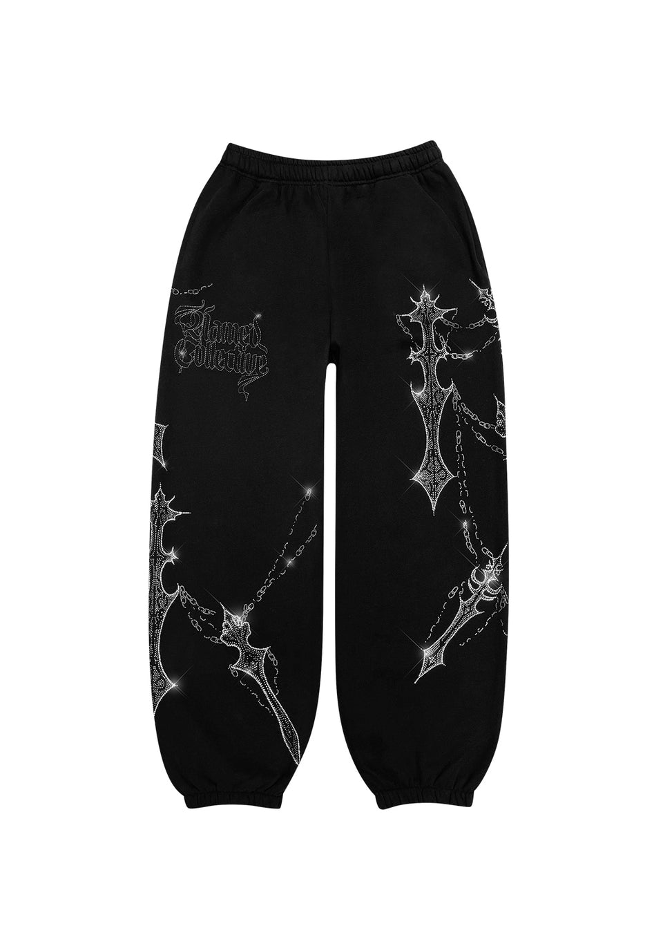 DAGGERS RHINESTONE SWEATPANTS BLACK