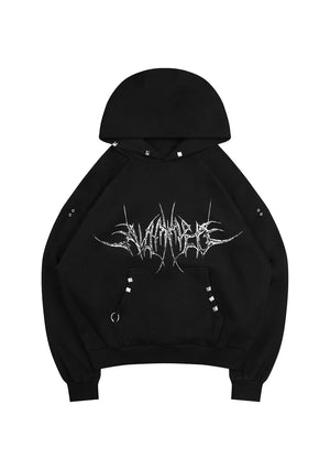 DESTROY CHROME PIERCED HOODIE BLACK