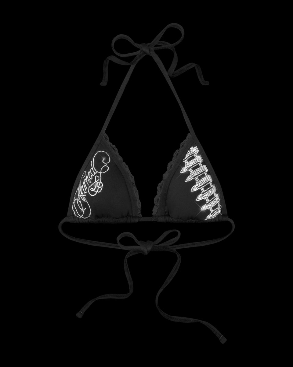 ENEMY RHINESTONE BIKINI TOP BLACK