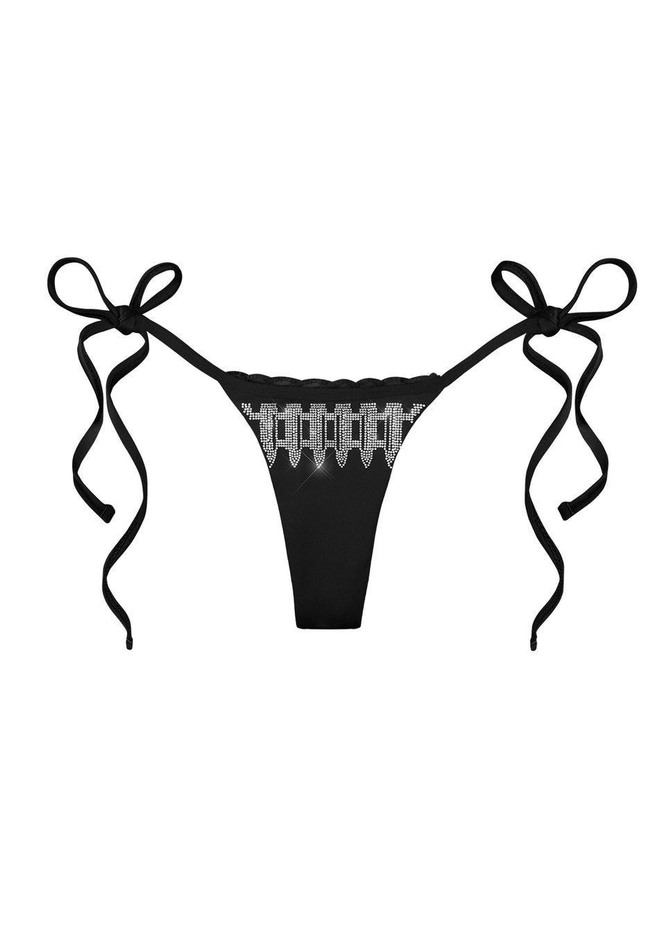 ENEMY RHINESTONE BIKINI BOTTOMS BLACK