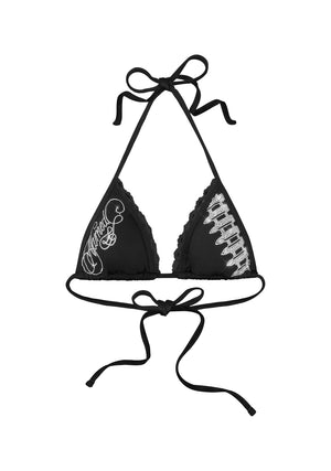 ENEMY RHINESTONE BIKINI TOP BLACK