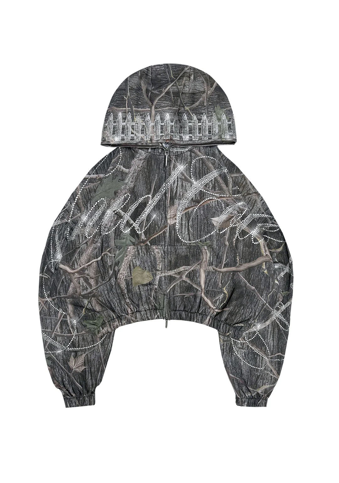 Enemy Rhinestone Crop Zip Hoodie Tree Camo – NAMED COLLECTIVE®
