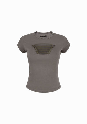 ENIGMA MILITARY SCULPT BABY TEE WASHED ARMY GREEN