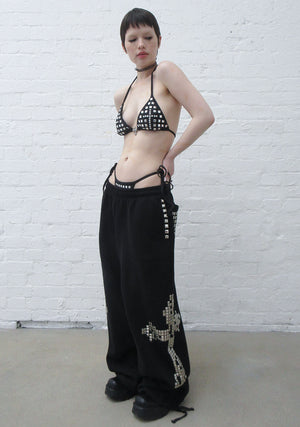 FAITHFUL STUDDED OVERSIZED SWEATPANTS BLACK