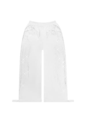 FALLEN RHINESTONE OVERSIZED SWEATPANTS WHITE