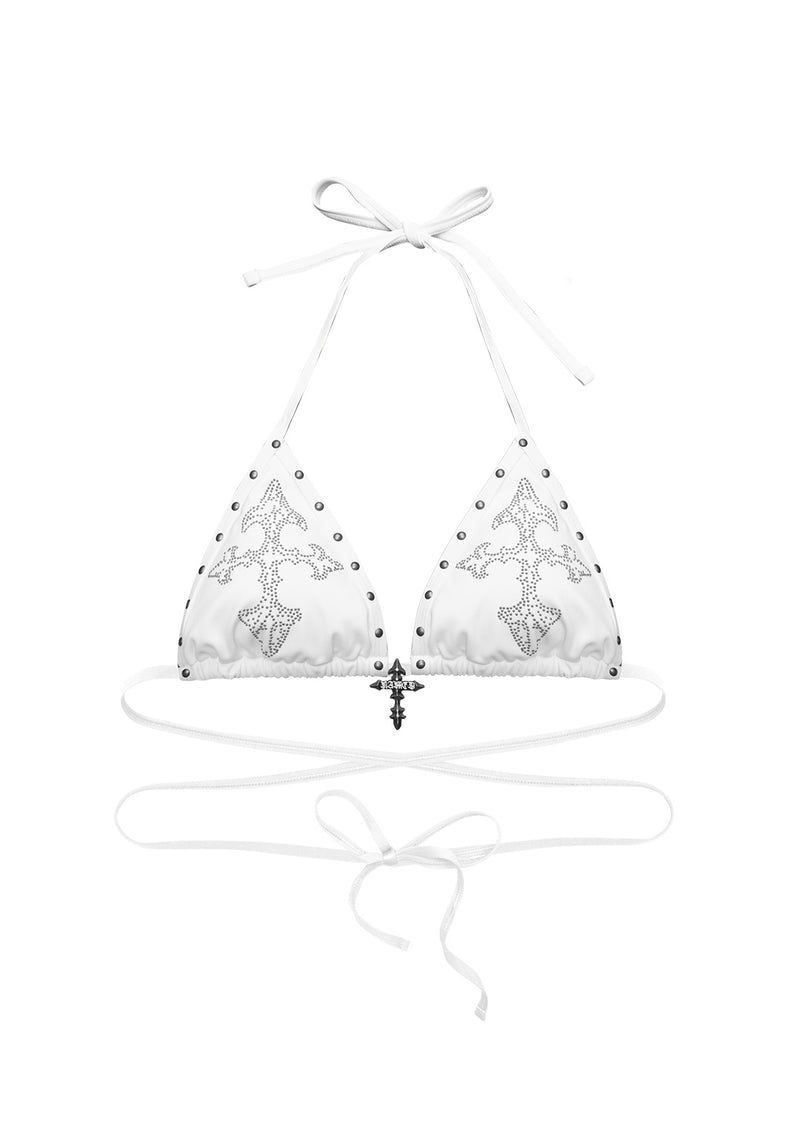 FERAL STUDDED BIKINI TOP WHITE