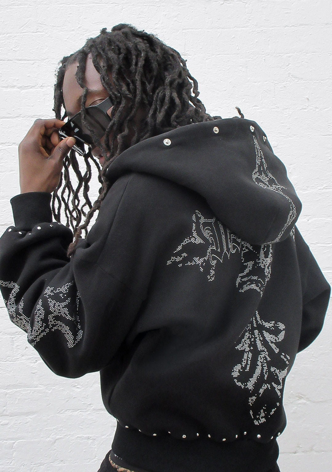 ジャケット・アウター type shade fur studs hoodie Feral Faux Fur Studded Zip Hoodie Black Detachable Fur – NAMED