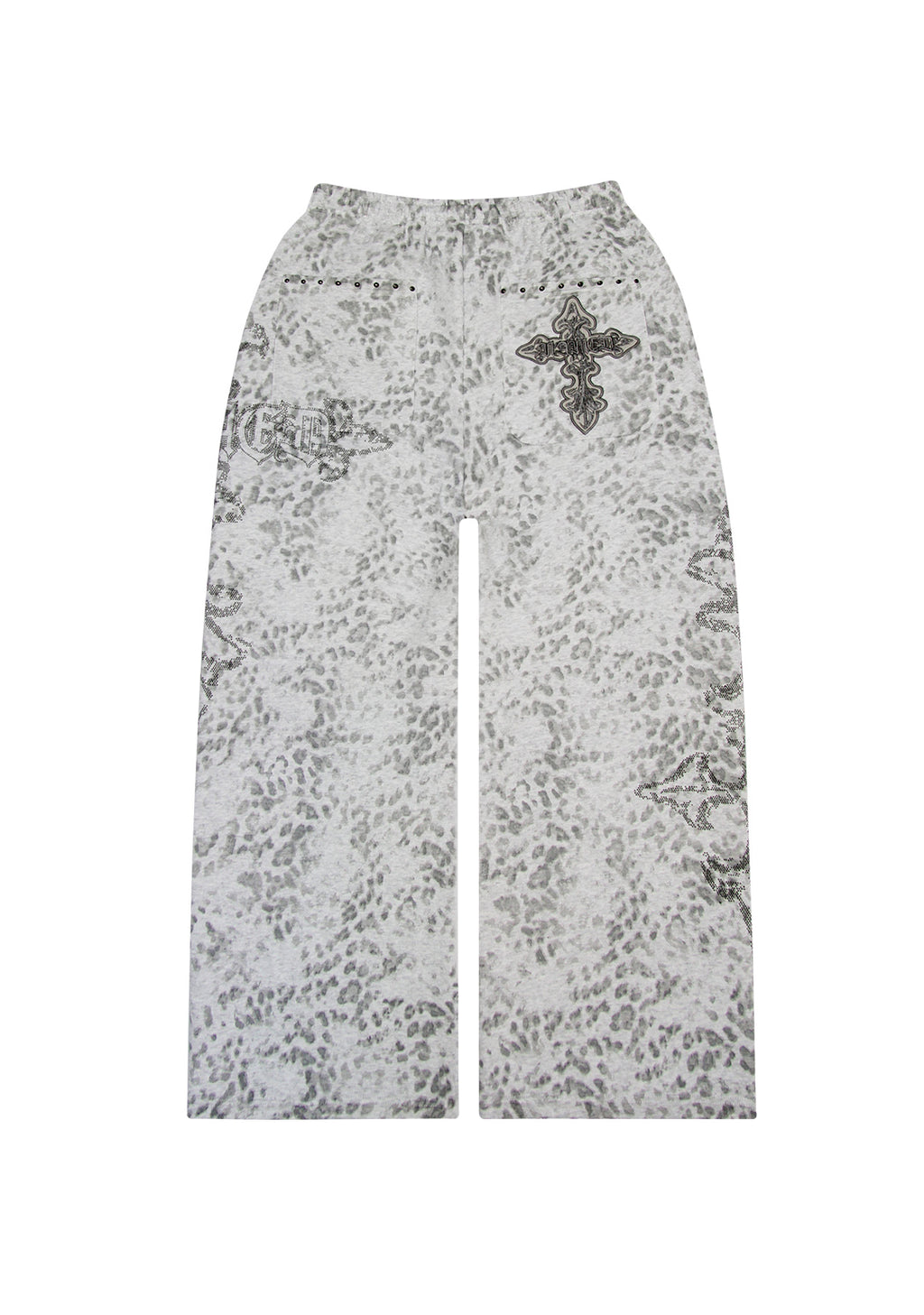 FERAL STUDDED OVERSIZED SWEATPANTS SNOW LEOPARD
