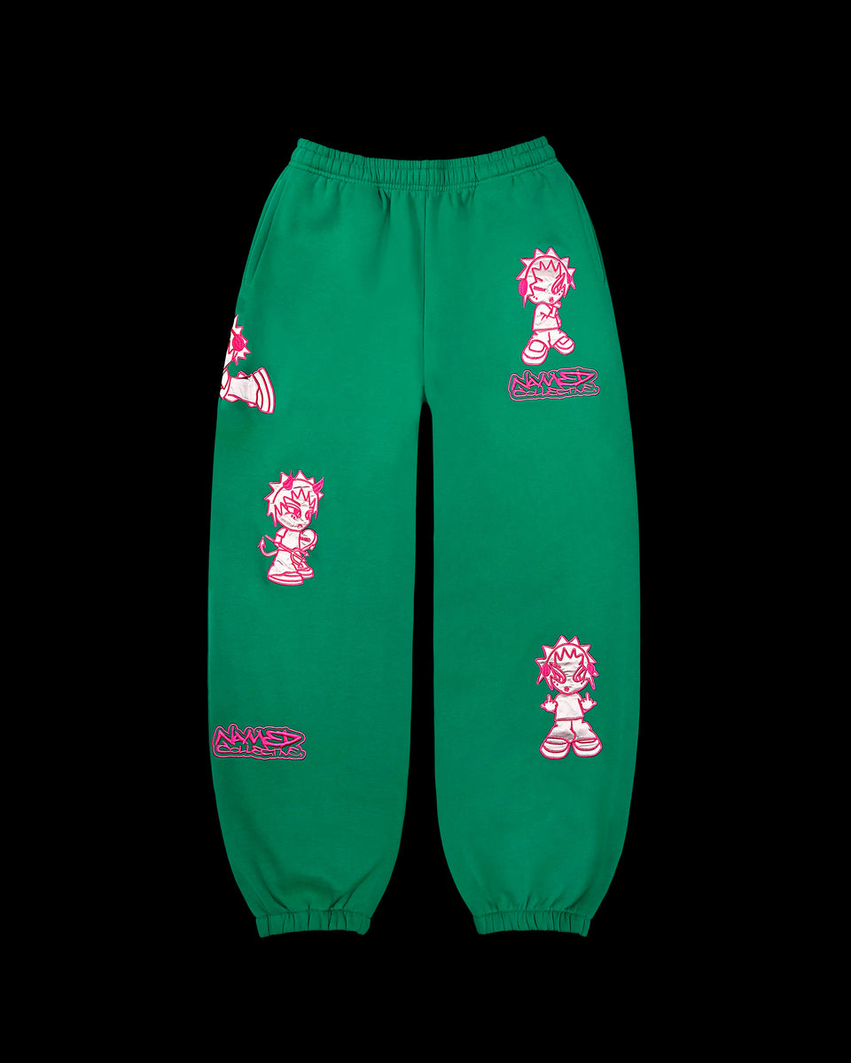 MISBEHAVE SWEATPANTS ELECTRIC GREEN