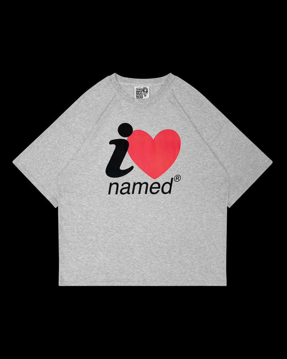 I <3 NAMED OVERSIZED TEE GREY MARL