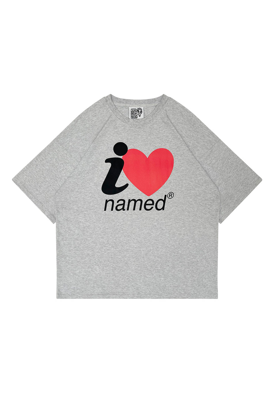 I <3 NAMED OVERSIZED TEE GREY MARL