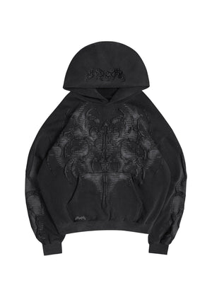 EUPHORIA PUFF PRINT HOODIE WASHED CHARCOAL