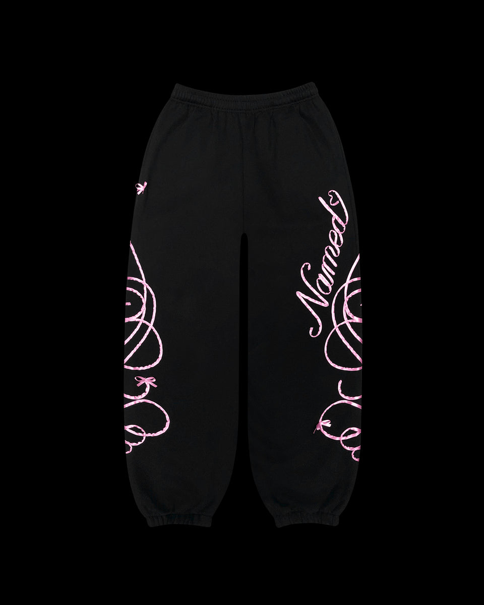 LUST RIBBON SWEATPANTS BLACK