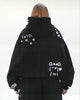 MALFUNCTION ZIP HOODIE BLACK (DETACHABLE EARS)