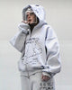 MALFUNCTION ZIP HOODIE GREY MARL (DETACHABLE EARS)