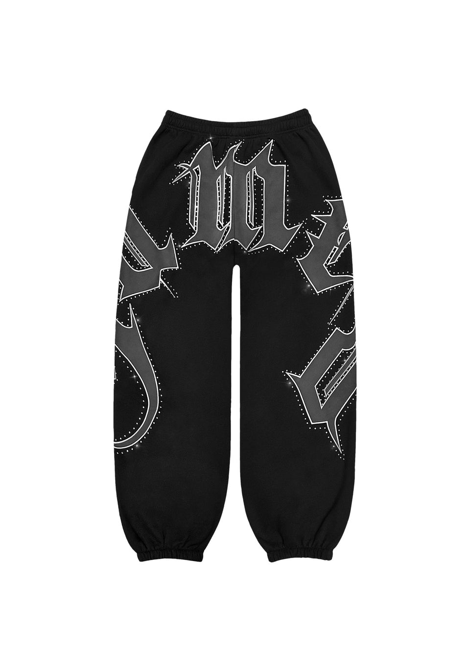 MONSTER RHINESTONE SWEATPANTS BLACK
