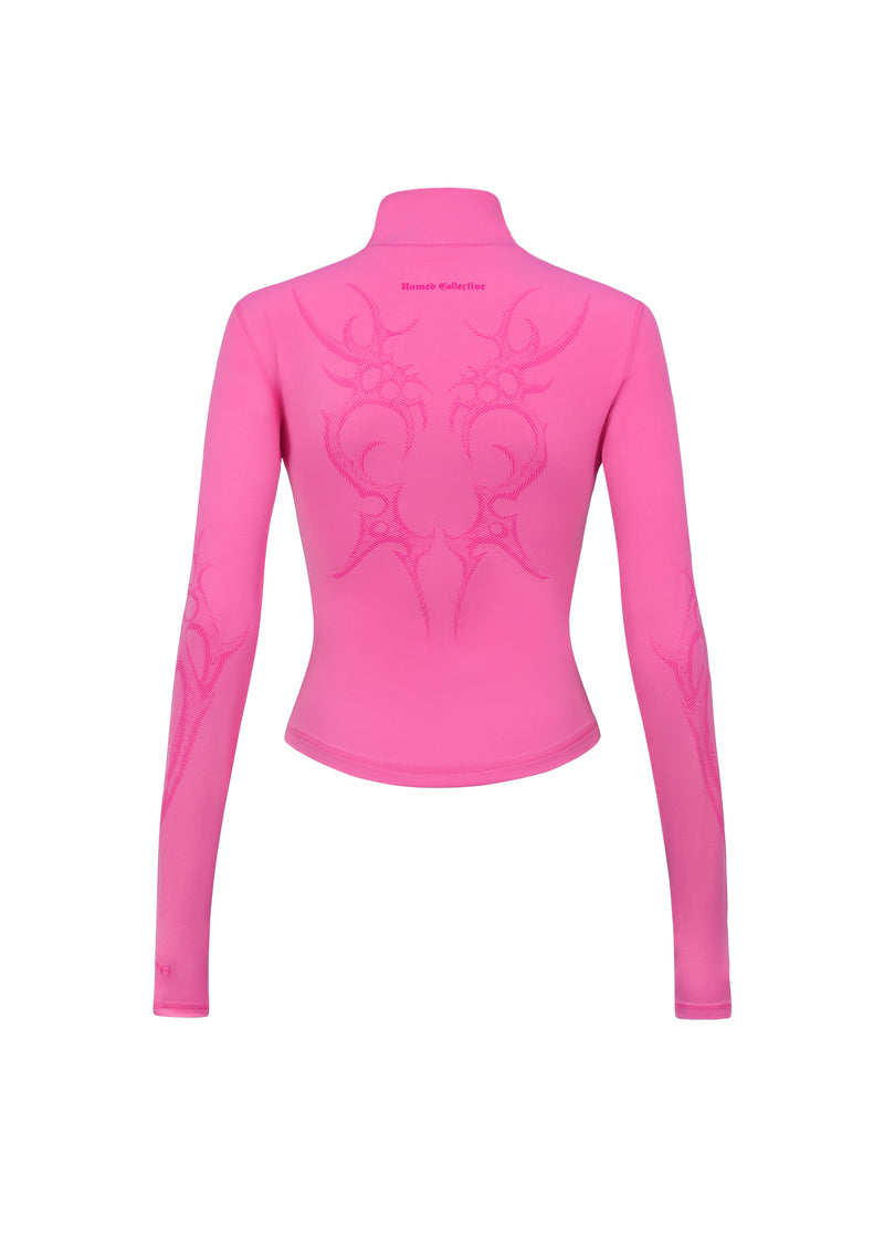 Nth ACTIVE CYBER ZIP THROUGH JACKET HOT PINK