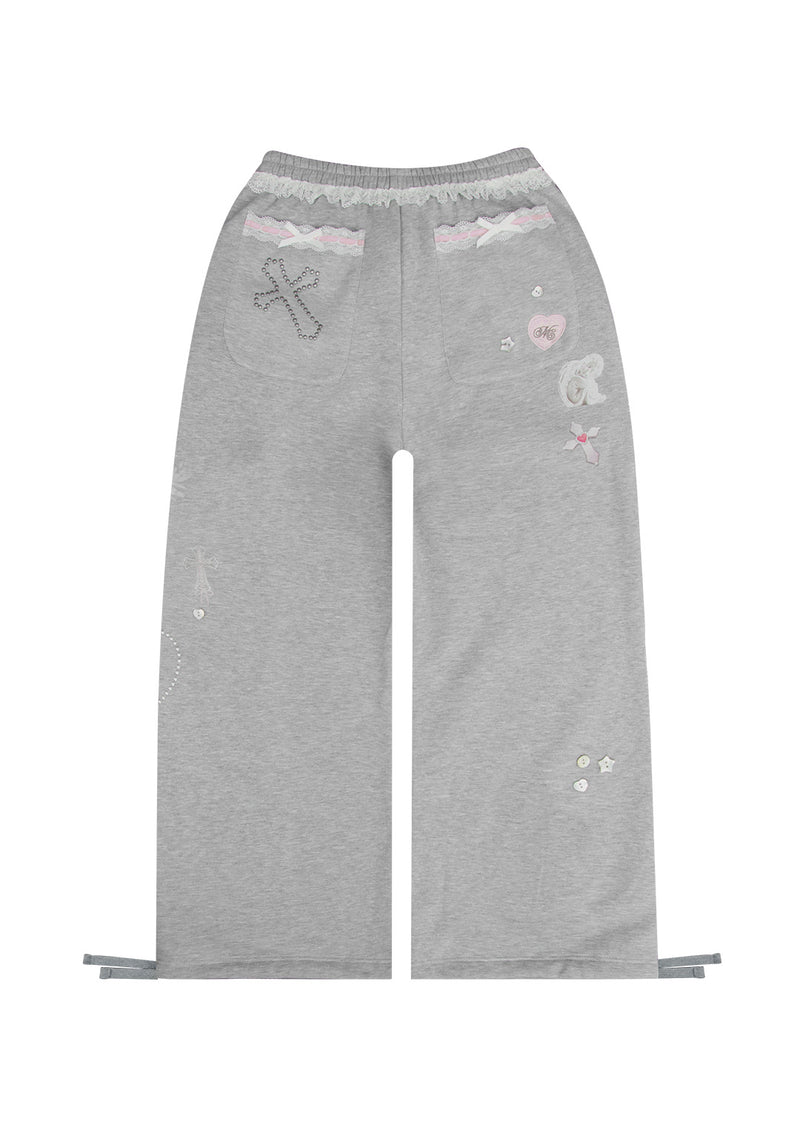 WHISPER OVERSIZED SWEATPANTS GREY MARL