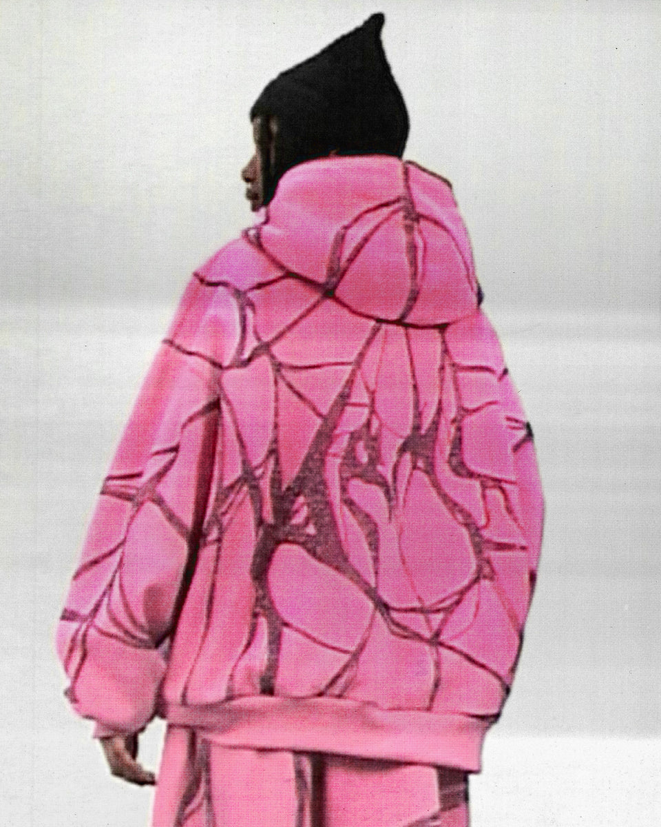 POISON RHINESTONE ZIP HOODIE PINK