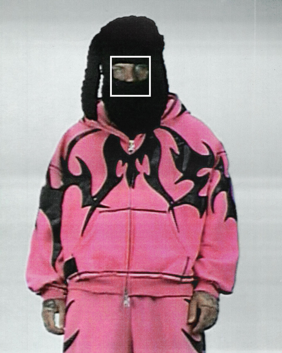 FLAME ZIP HOODIE PINK POISON