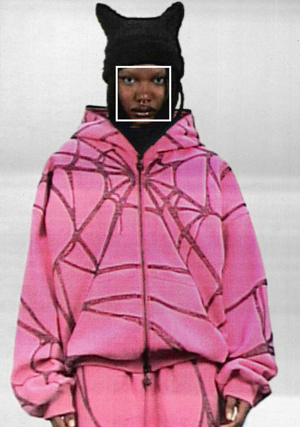 POISON RHINESTONE ZIP HOODIE PINK