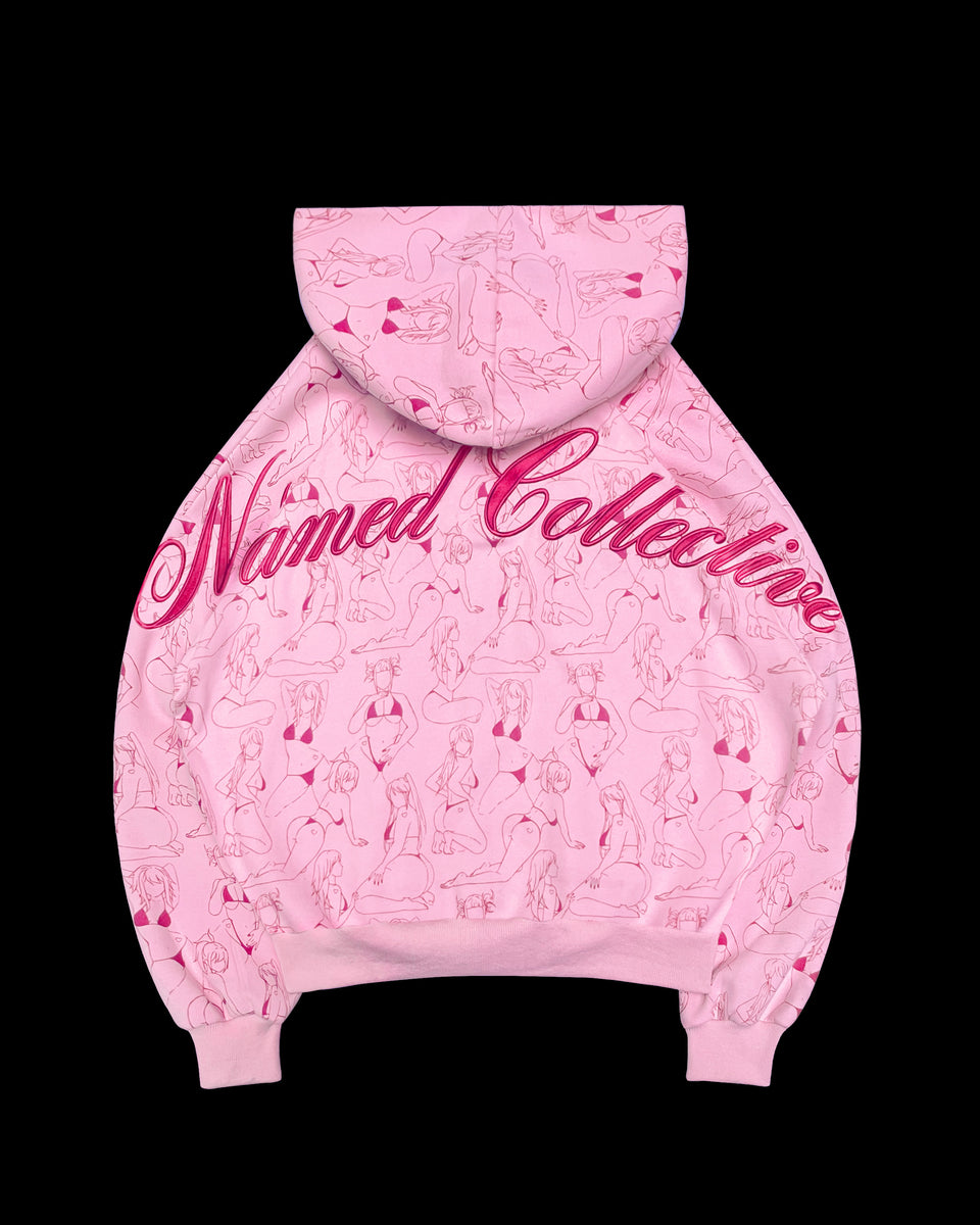 INTERNET GIRLFRIEND ZIP HOODIE PINK POISON