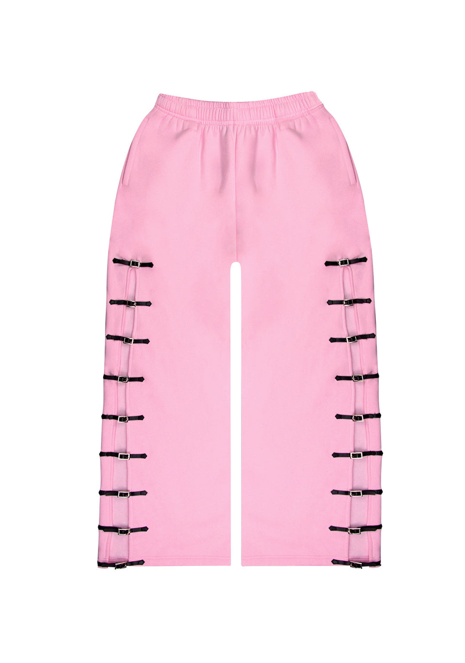 CRUSH BUCKLE OVERSIZED SWEATPANTS BABY PINK