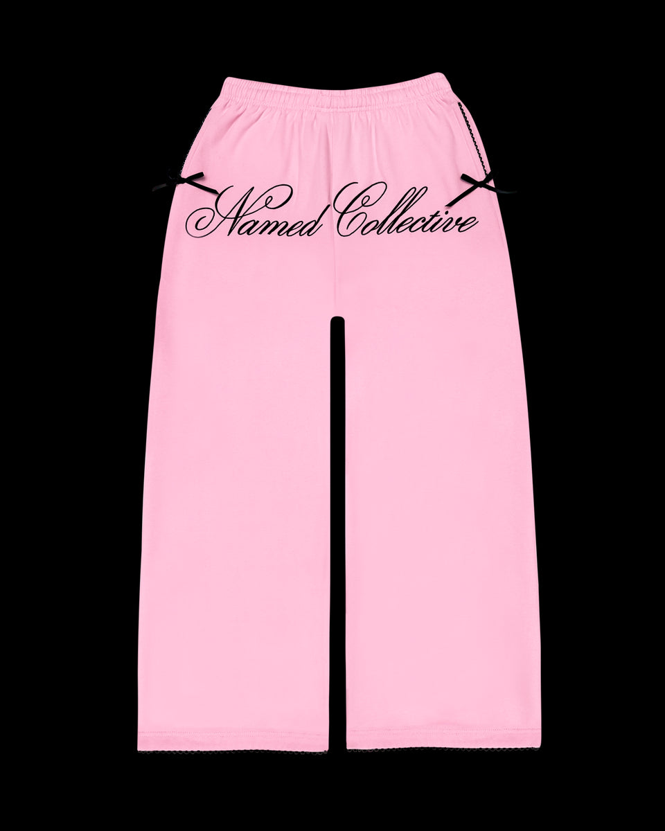 PRINC355 RIBBON SWEATPANTS BABY PINK