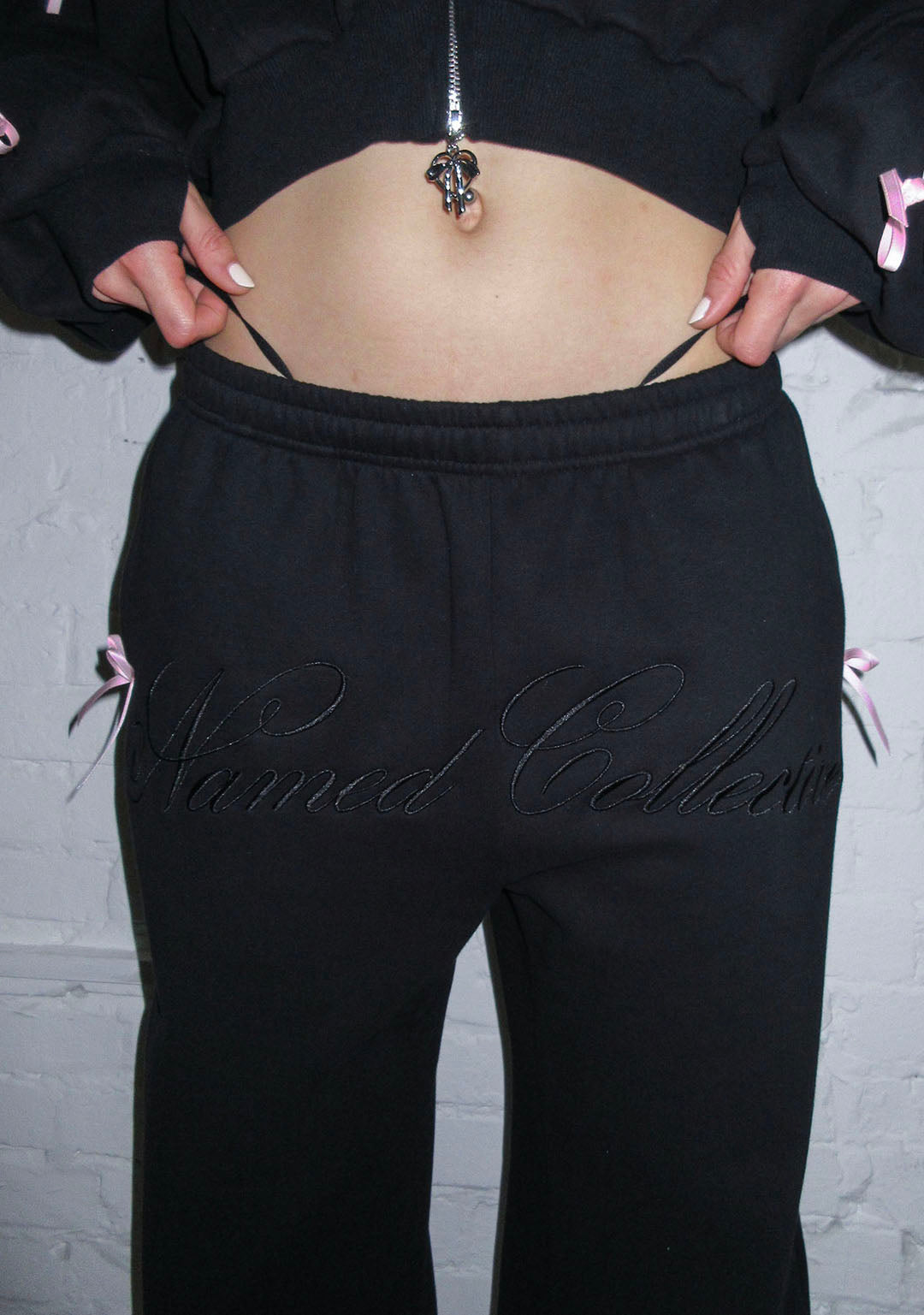 PRINC355 RIBBON SWEATPANTS BLACK