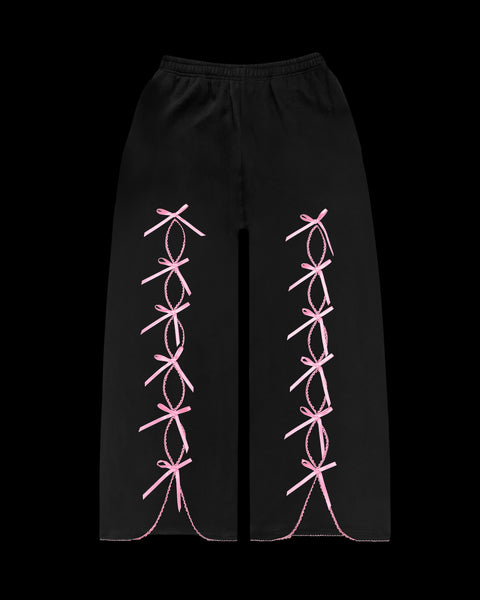 【mnem】24FW★ [mnem] race ribbon sweat pants PRINCESSSWEATPANTSBLACKBACK_23