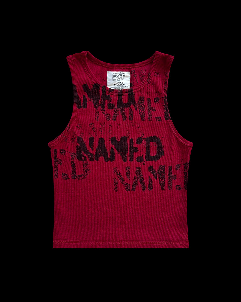 FURIOUS RIBBED TANK BLOOD RED