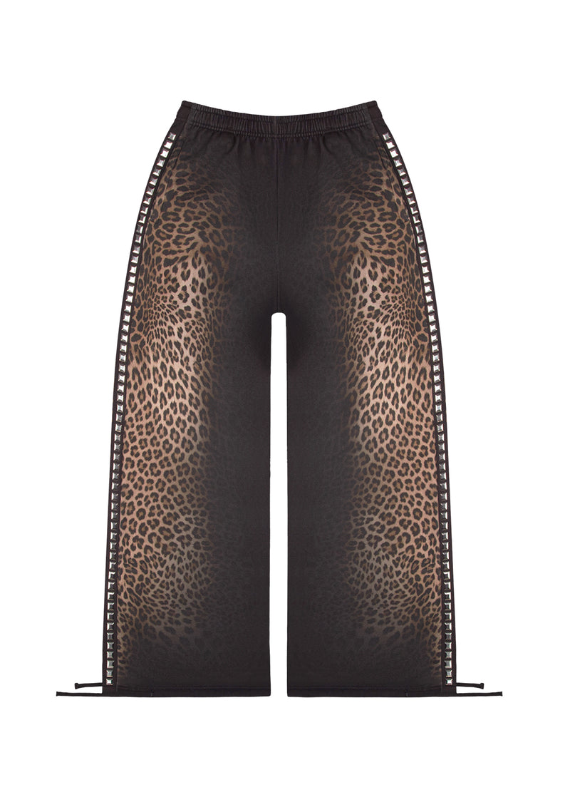 RUMOUR STUDDED OVERSIZED SWEATPANTS LEOPARD