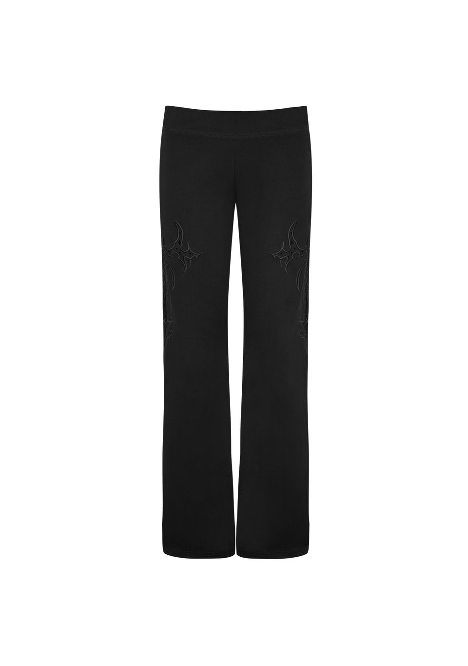 SINNER LACE CUT OUT SCULPT STRETCH PANTS BLACK