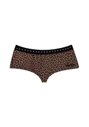 SPOILT RHINESTONE MICRO HOTPANT SHORTS LEOPARD