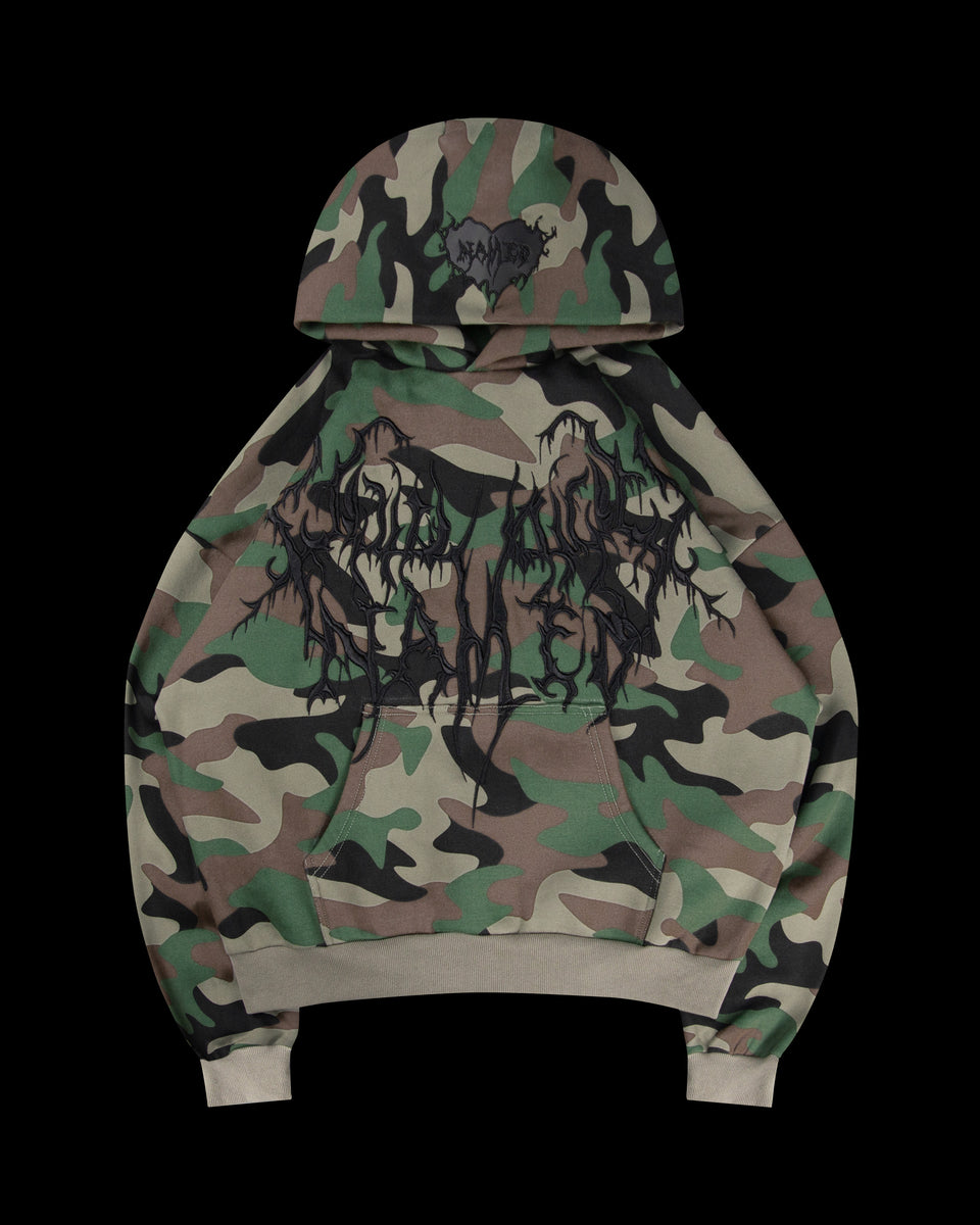 COLD HEART EMBROIDERED HOODIE CAMO